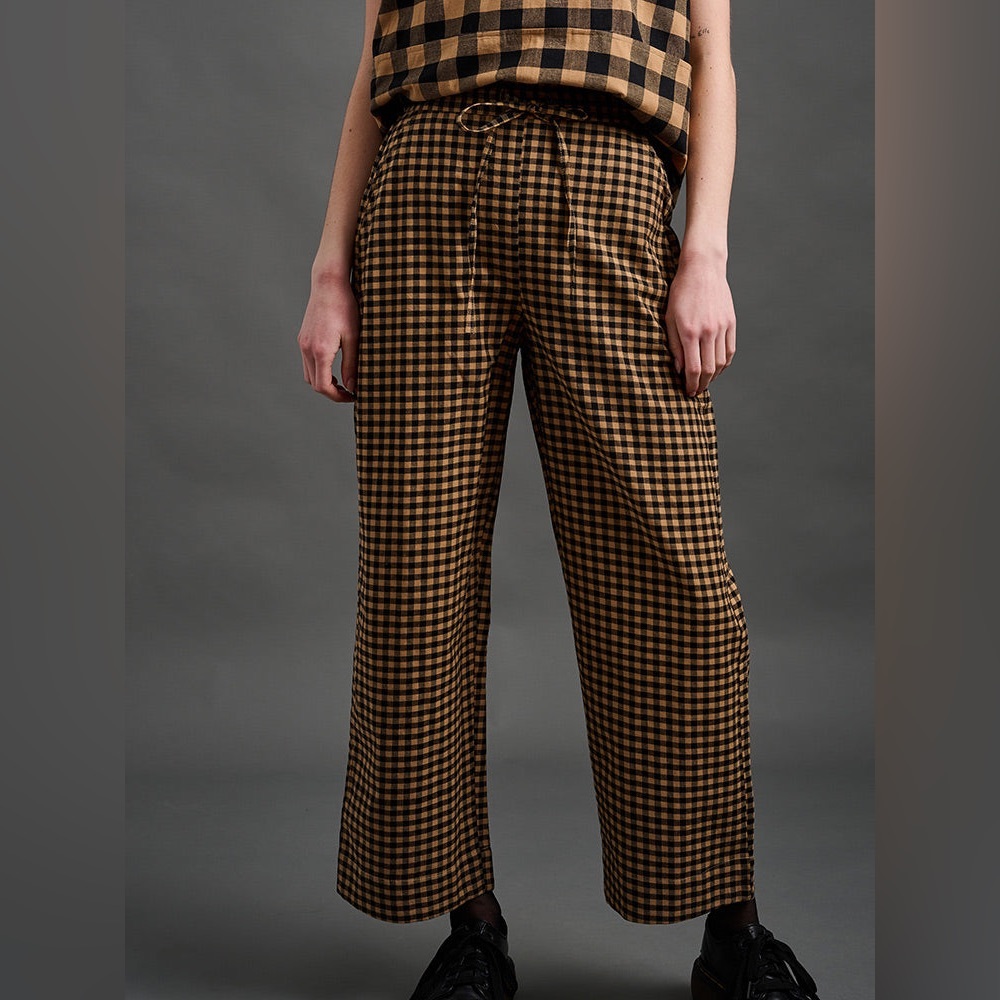 EMMY Brown and Black Checkered Pants